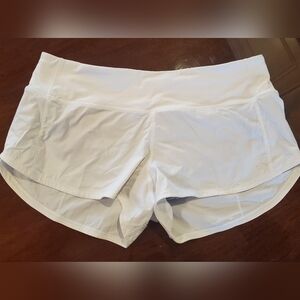 Lululemon Speed Up Low Rise White Athletic Short